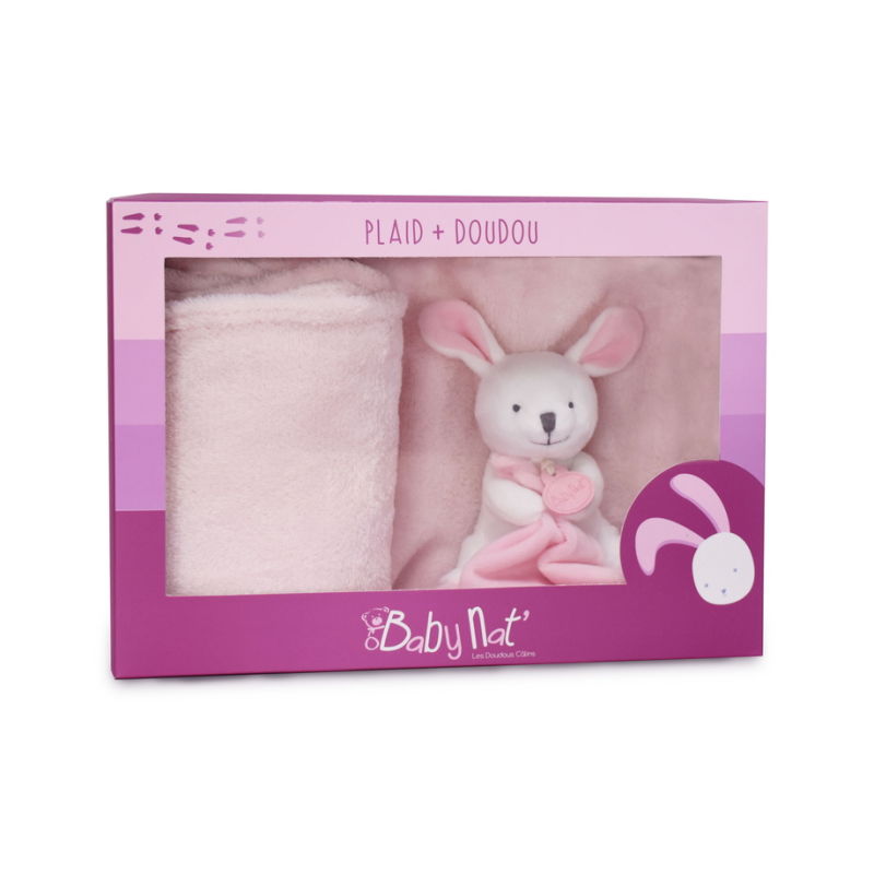  - plush with comforter + blanket pink gift set 